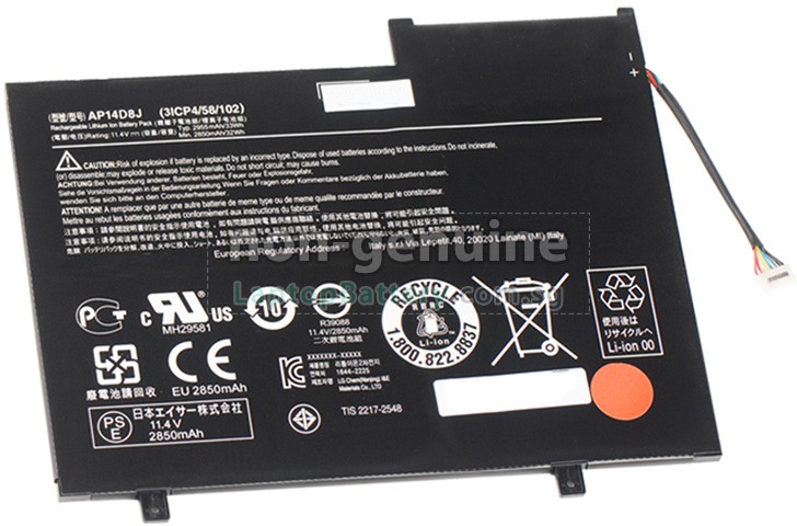 Battery for Acer Aspire SWITCH 11 SW5-171P-87GQ laptop