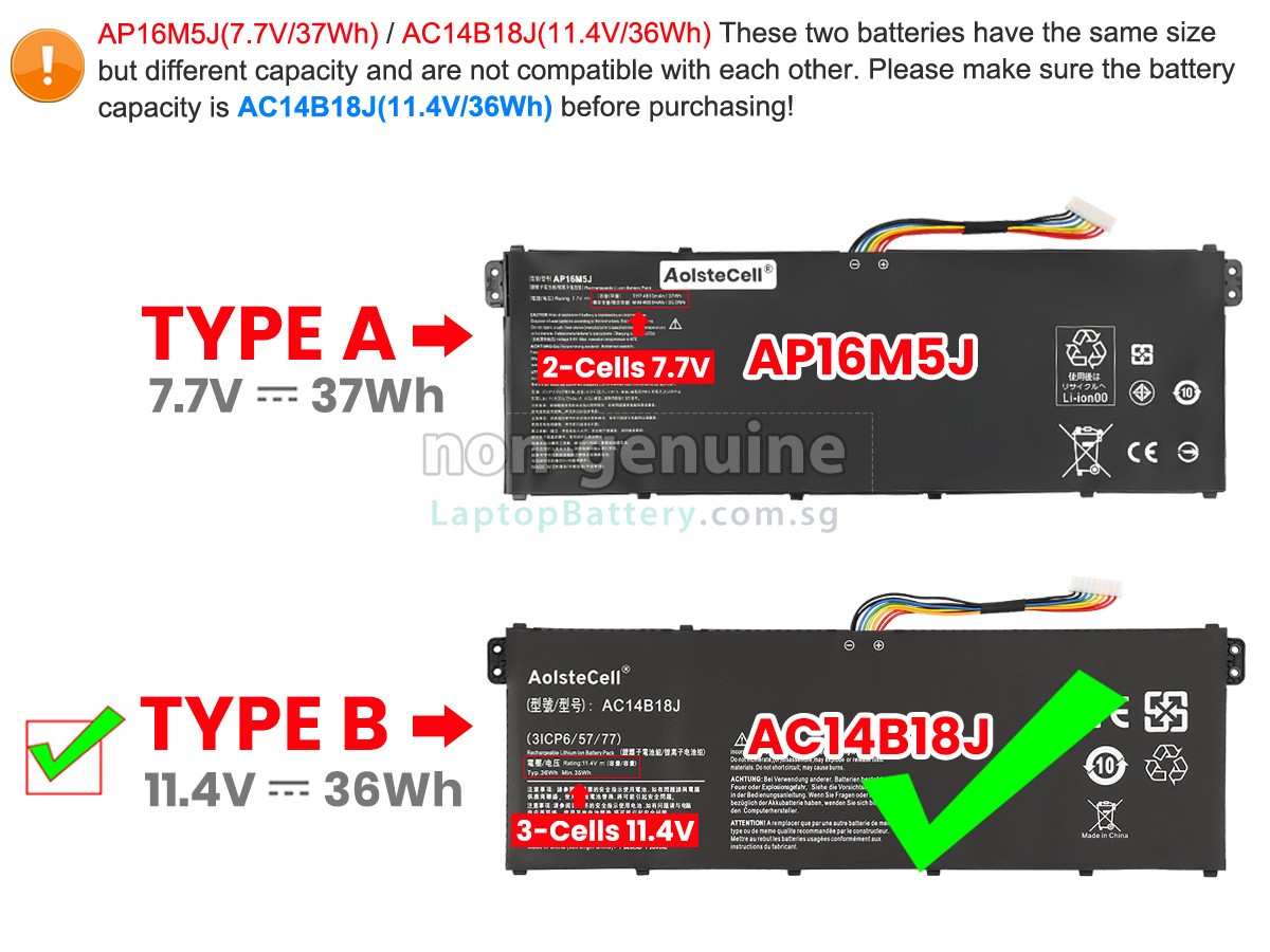 replacement Acer Aspire ES1-512-C301 battery