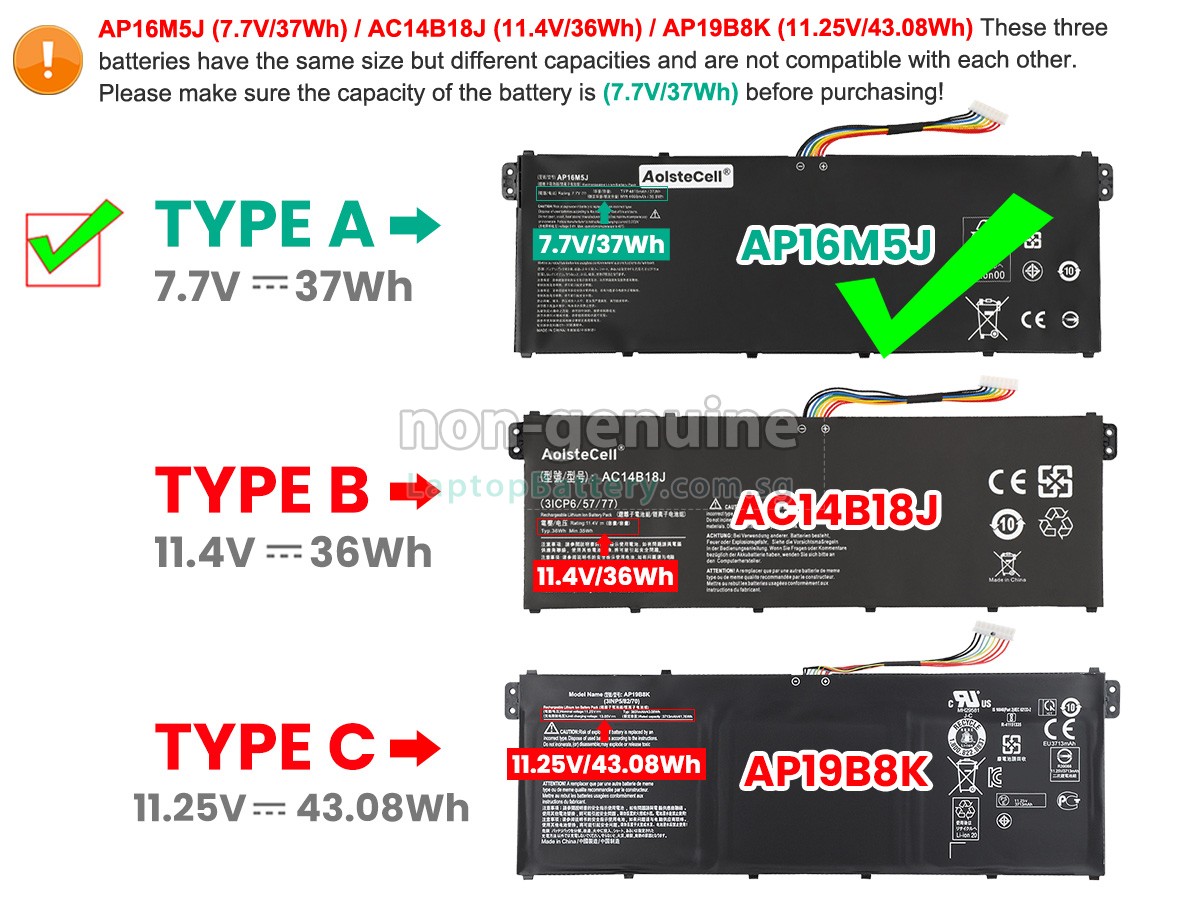 replacement Acer Aspire 3 A315-41-R001 battery