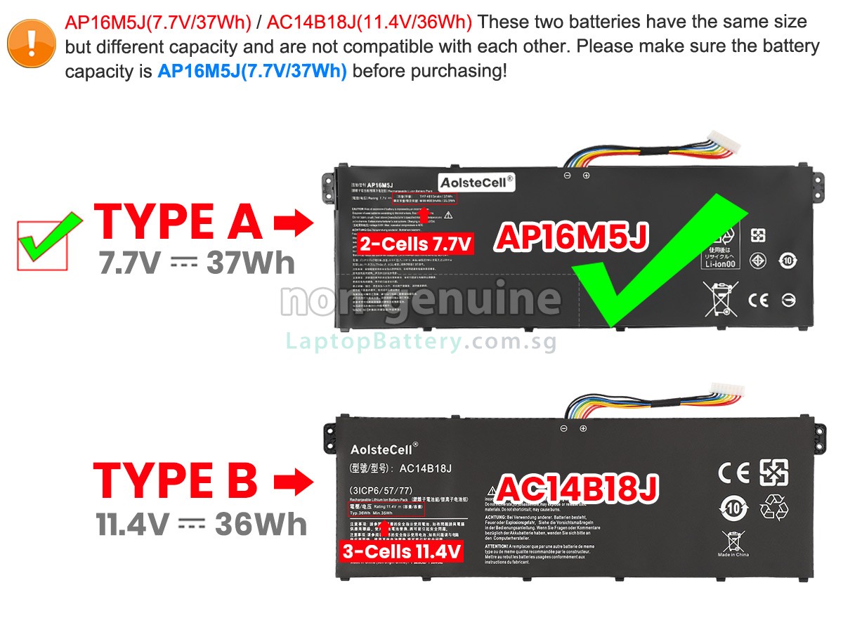 replacement Acer Aspire ES1-512-C301 battery