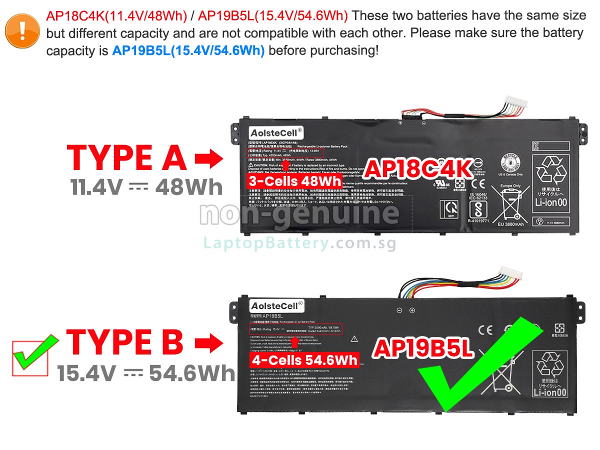 replacement Acer Aspire 5 A515-43-R63F battery