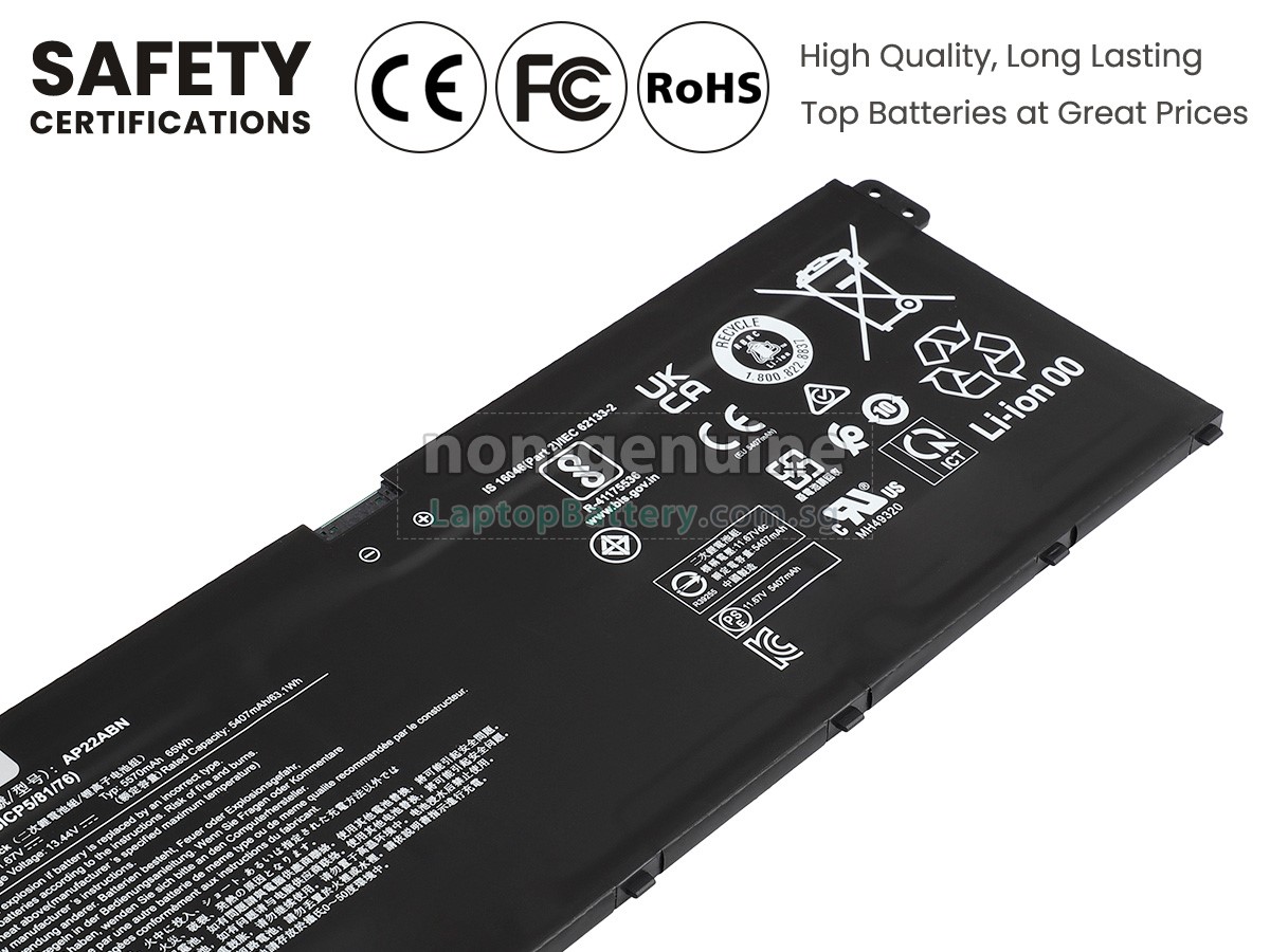 replacement Acer SWIFT GO 16 SFG16-71-50P7 battery