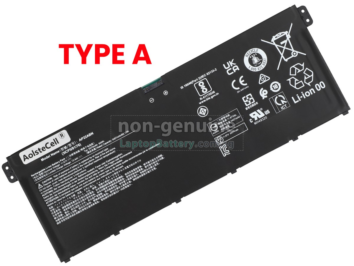replacement Acer SWIFT GO 16 SFG16-71-50P7 battery