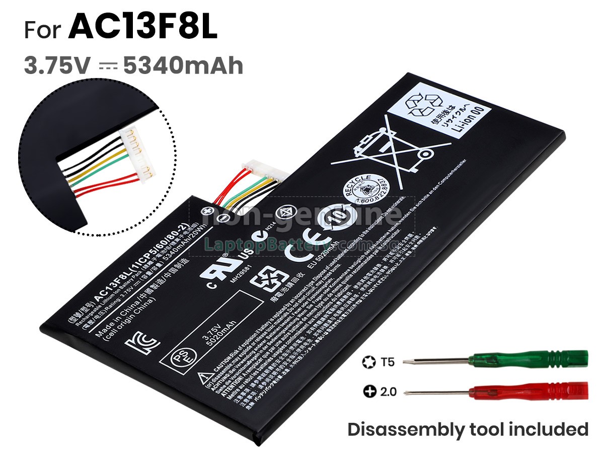 replacement Acer Iconia Tab A1-A810 battery