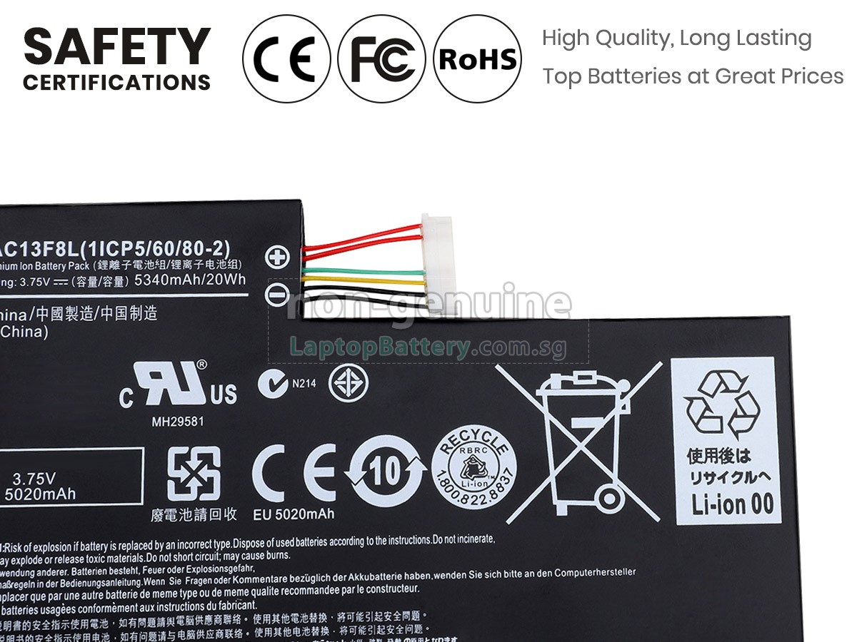replacement Acer Iconia Tab A1-A810 battery