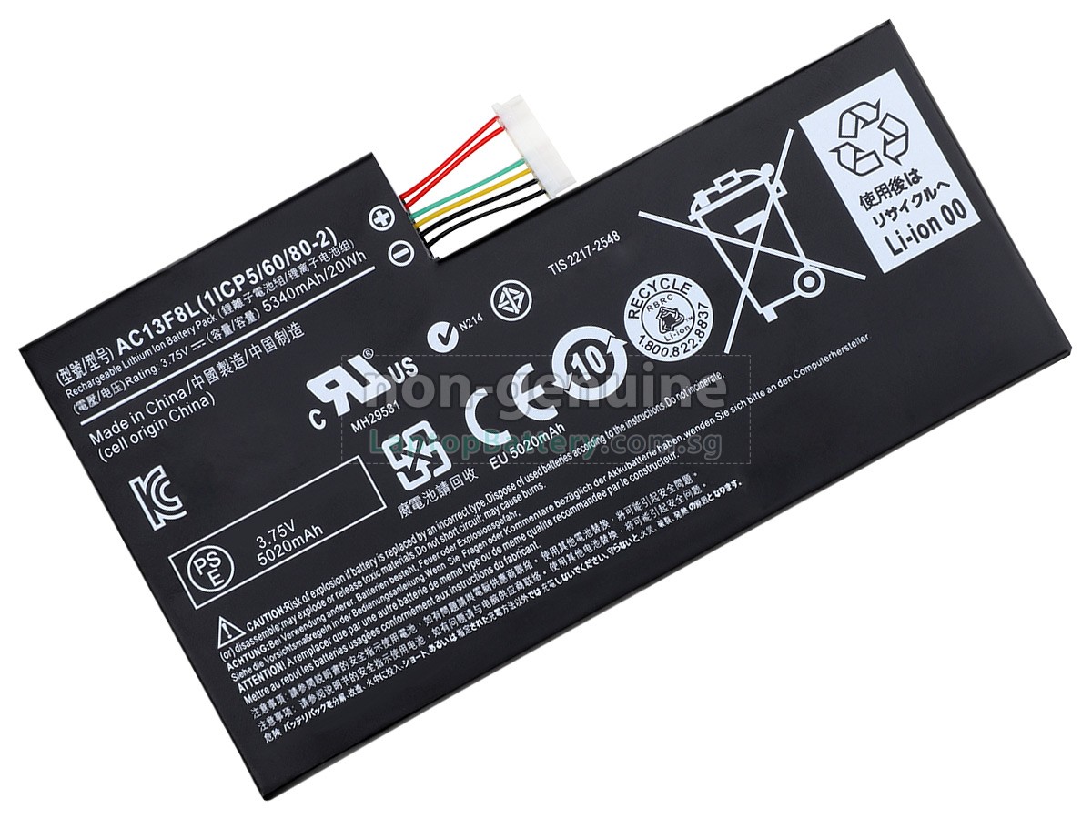 replacement Acer Iconia Tab A1-A810 battery