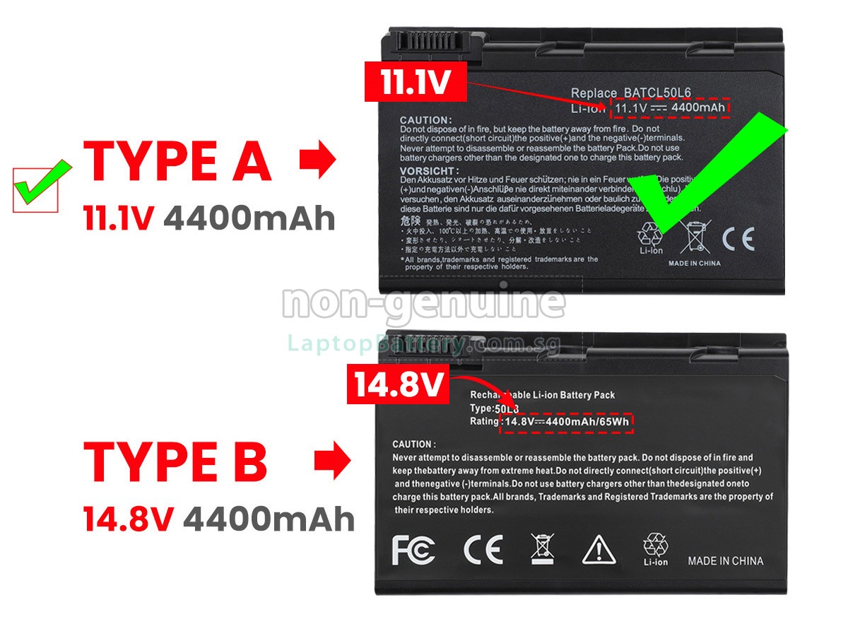 replacement Acer BT.00403.001 battery