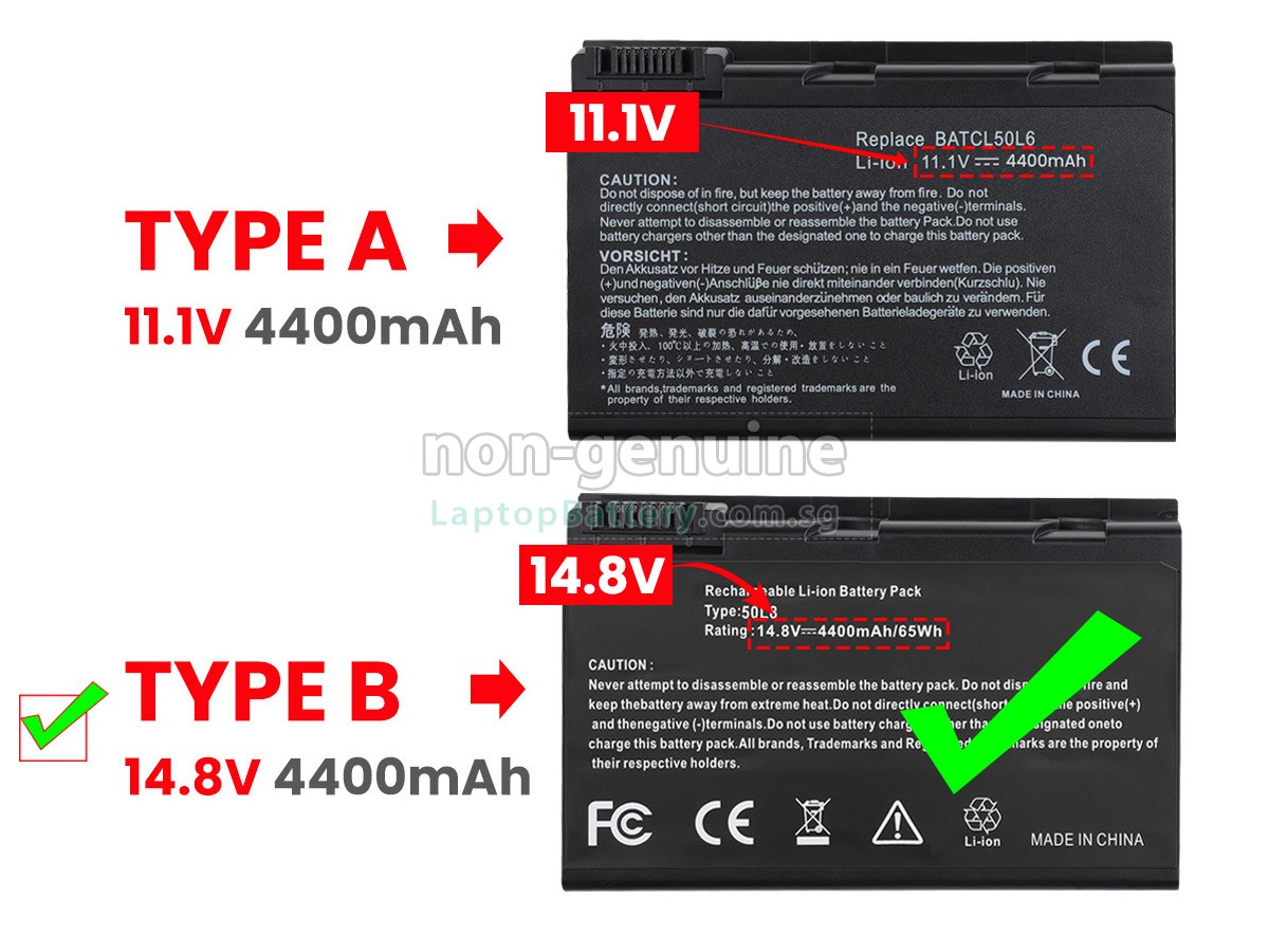 replacement Acer BT.00403.001 battery
