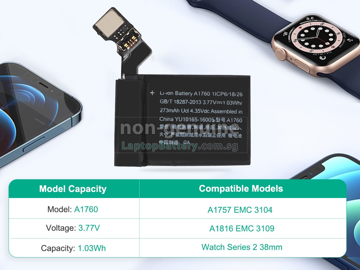 replacement Apple WATCH Series 2 HERMES 38MM battery