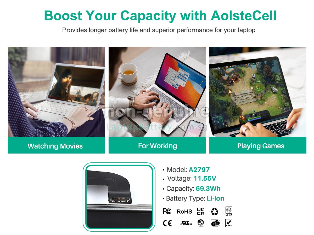 replacement Apple MacBook Air 15-inch M2 2023 MQKW3LL/A battery