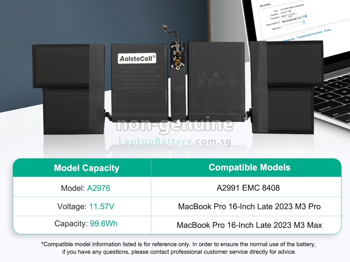 replacement Apple A2991 battery