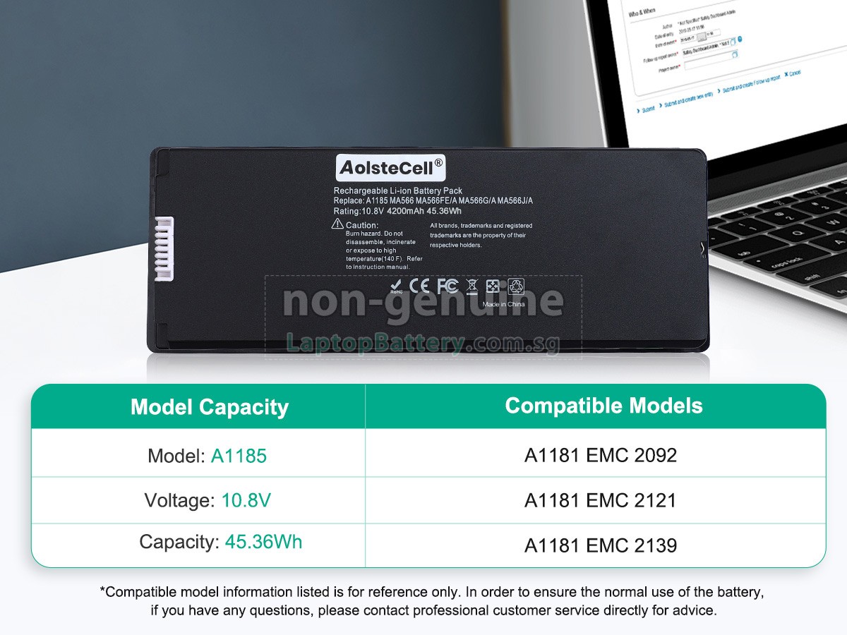 replacement Apple MC240LL/A battery
