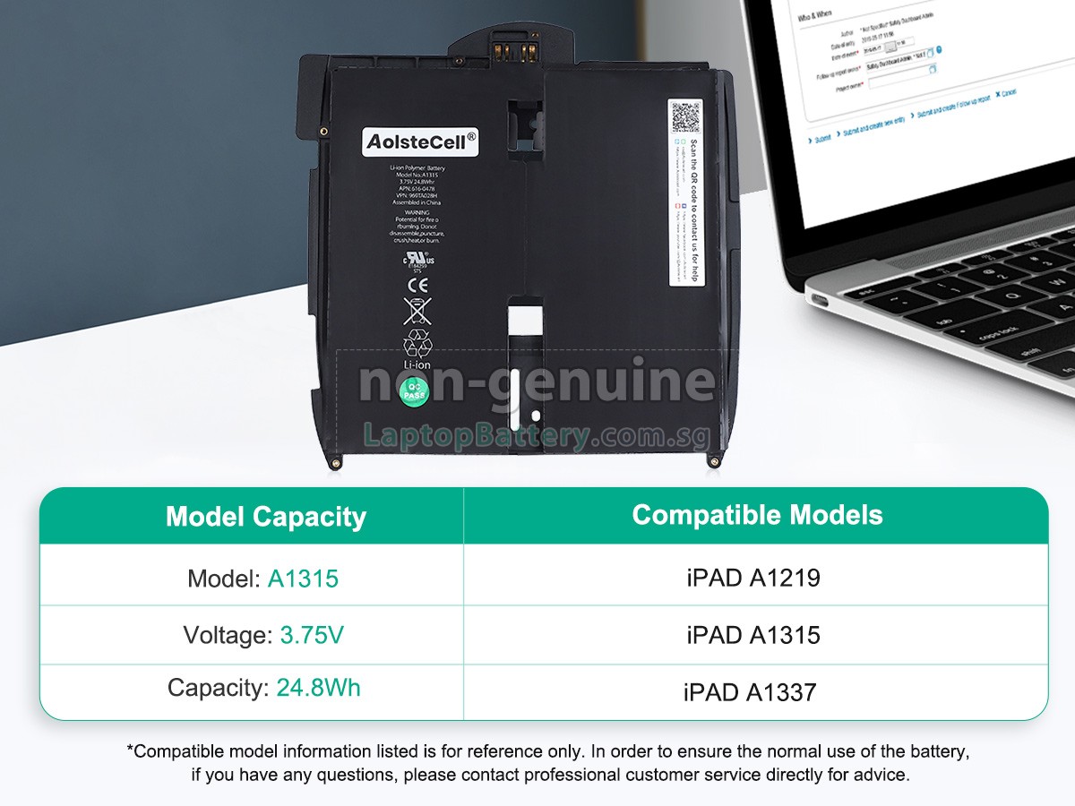 replacement Apple MB294LL/A battery