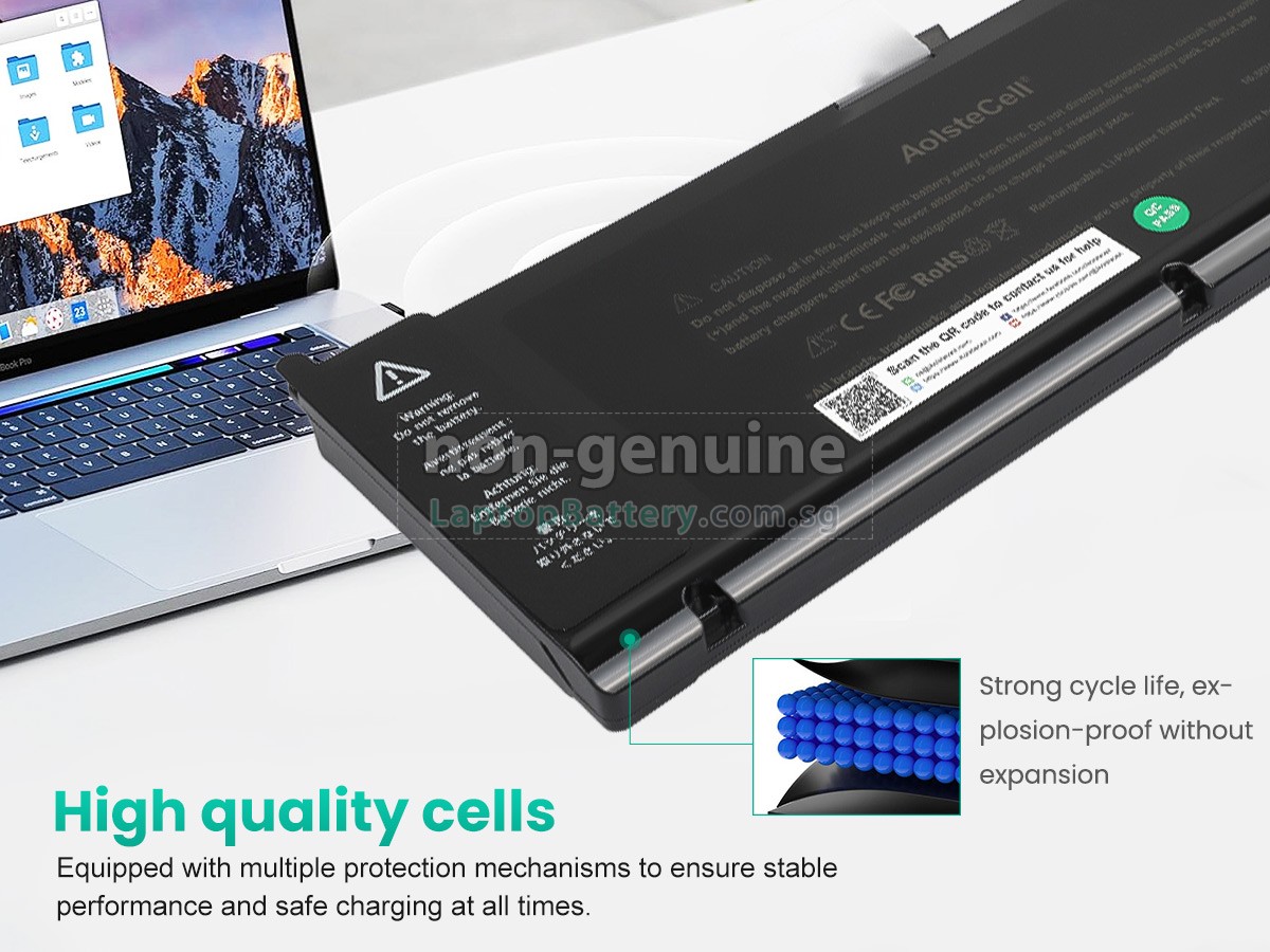 replacement Apple MacBook Pro Core 2 DUO 2.53GHZ 15.4 inch A1286(EMC 2324*) battery