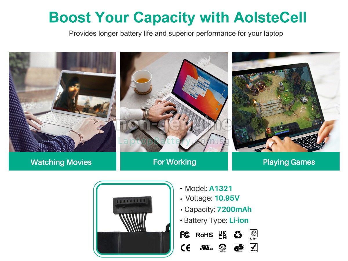 replacement Apple MacBook Pro Core 2 DUO 2.53GHZ 15.4 inch A1286(EMC 2324*) battery