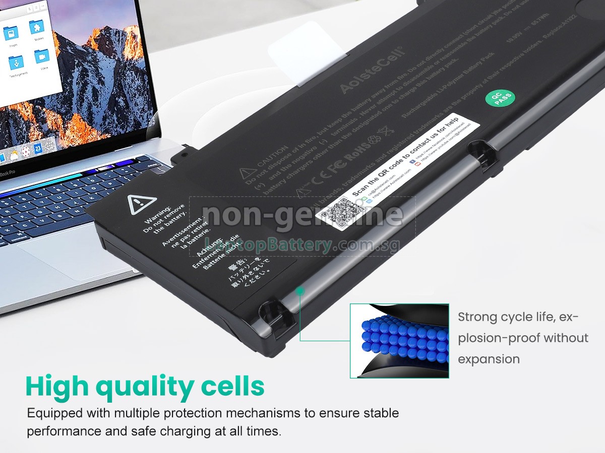 replacement Apple MacBook Pro Core 2 DUO 2.66GHZ 13.3 inch A1278(EMC 2351*) battery