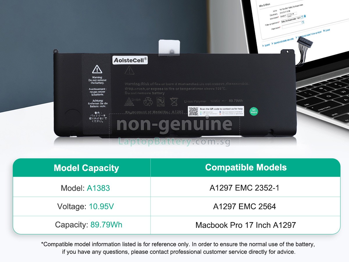 replacement Apple MacBook Pro 17 inch MD311TA/A battery
