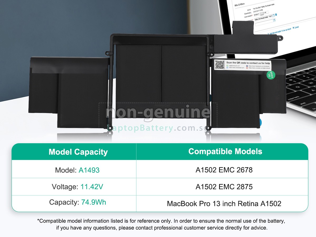 replacement Apple MacBook Pro 13.3 inch Retina ME864LL/A battery