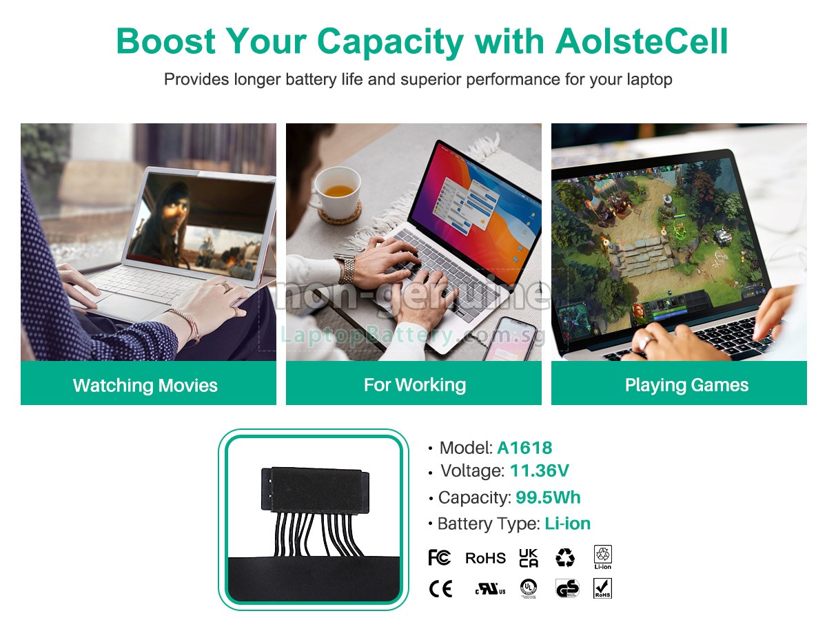 replacement Apple MacBook Pro 15.4 inch Retina MJLT2LL/A battery