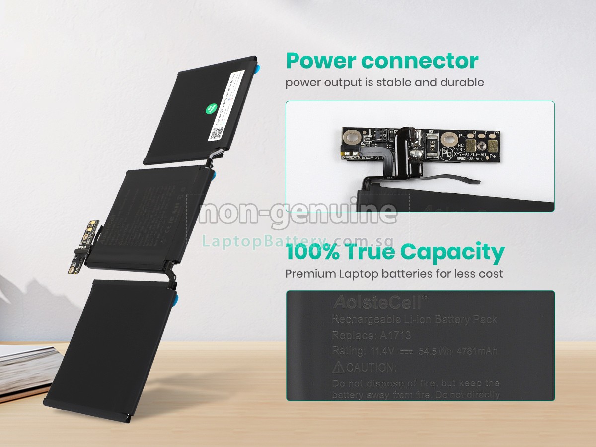 replacement Apple MacBook Pro Core I5 2.0GHZ 13.3 inch Retina A1708(EMC 2978) battery