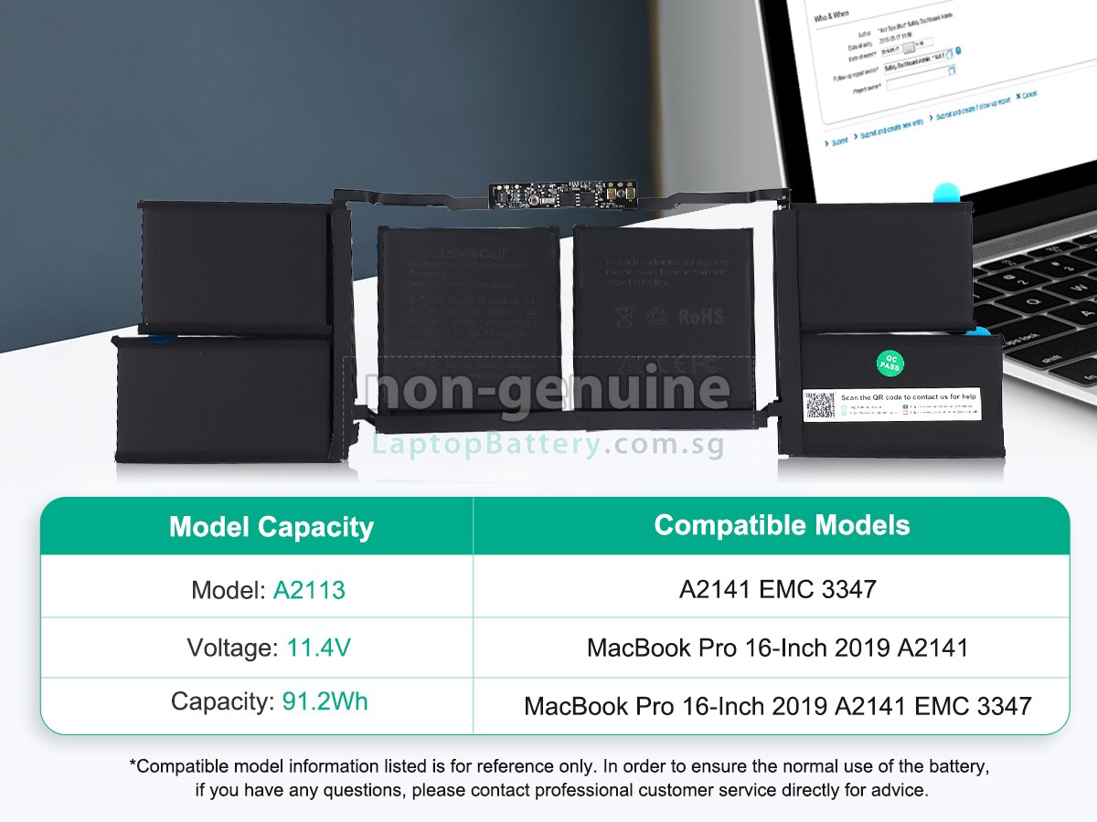 replacement Apple MacBook Pro 16-inch Core I9 2.3GHZ 2019 5600M A2141(EMC 3347) battery