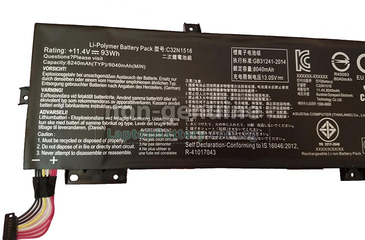 Battery for Asus Rog GX700VO6820 laptop