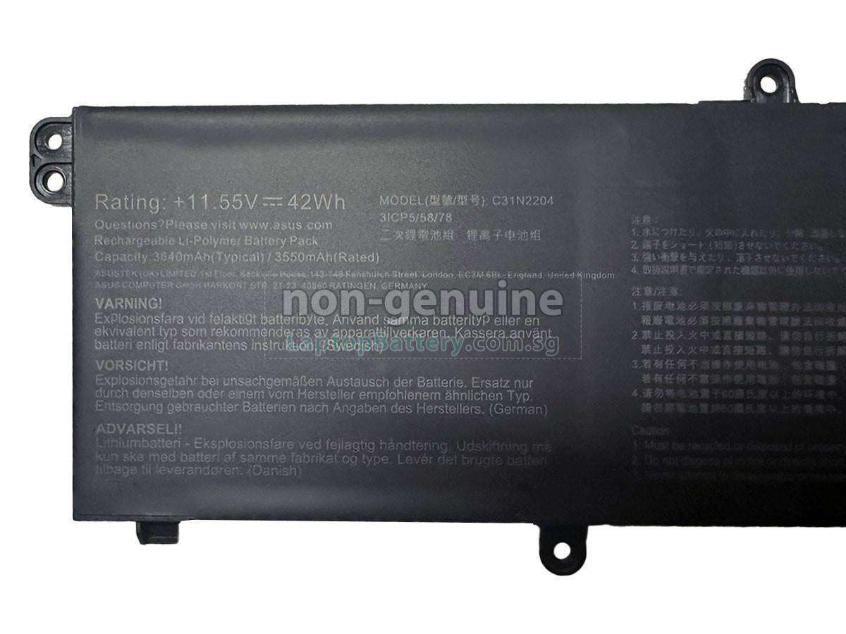 replacement Asus C31N2204 battery