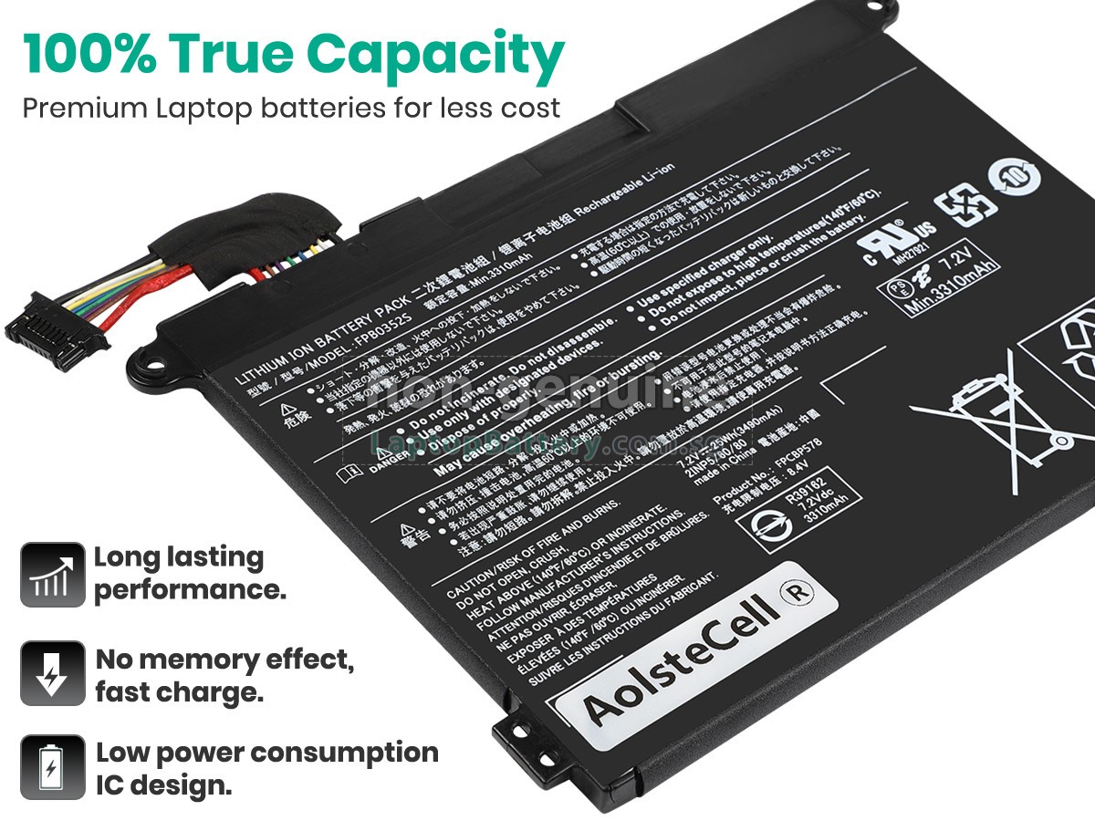 replacement Fujitsu FPCBP578 battery