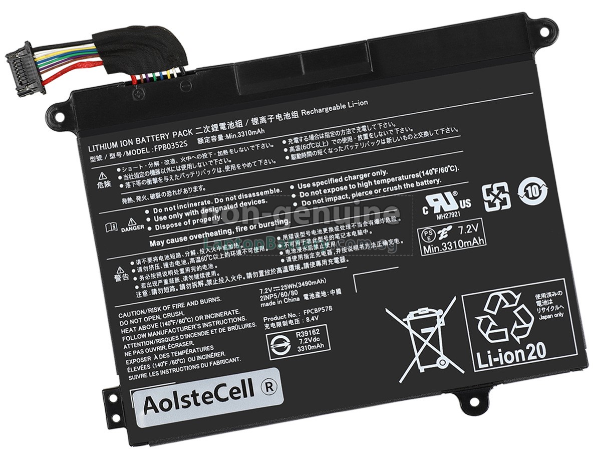 replacement Fujitsu FPCBP578 battery