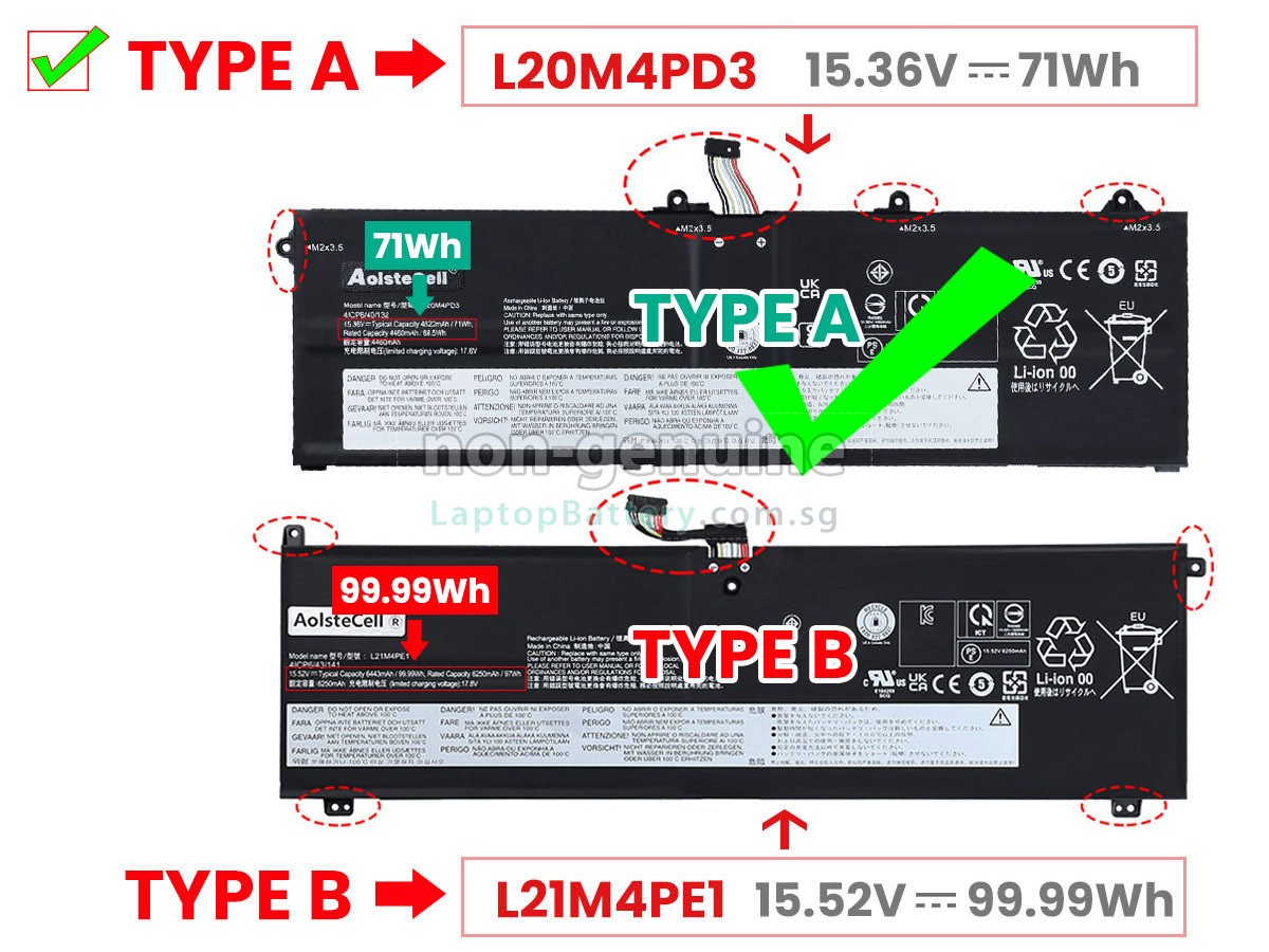 replacement Lenovo LEGION S7 16IAH7-82TF004NSP battery