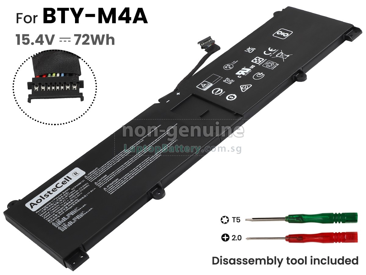 replacement MSI BTY-M4A battery