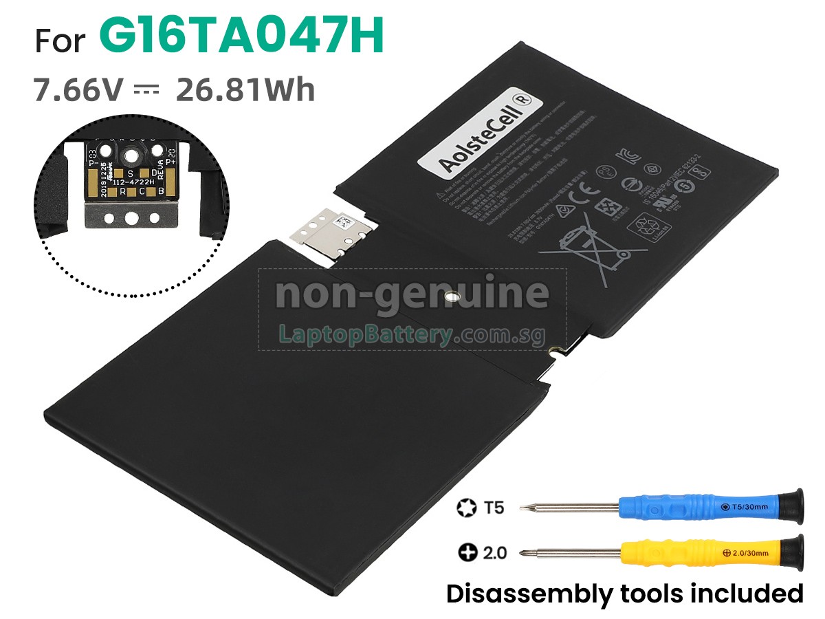 replacement Microsoft Surface GO 2 1927 battery