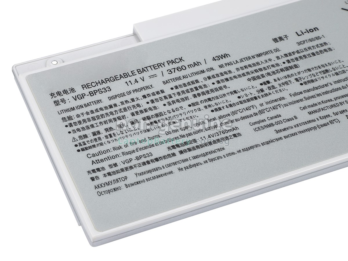 replacement Sony VGP-BPS33 battery