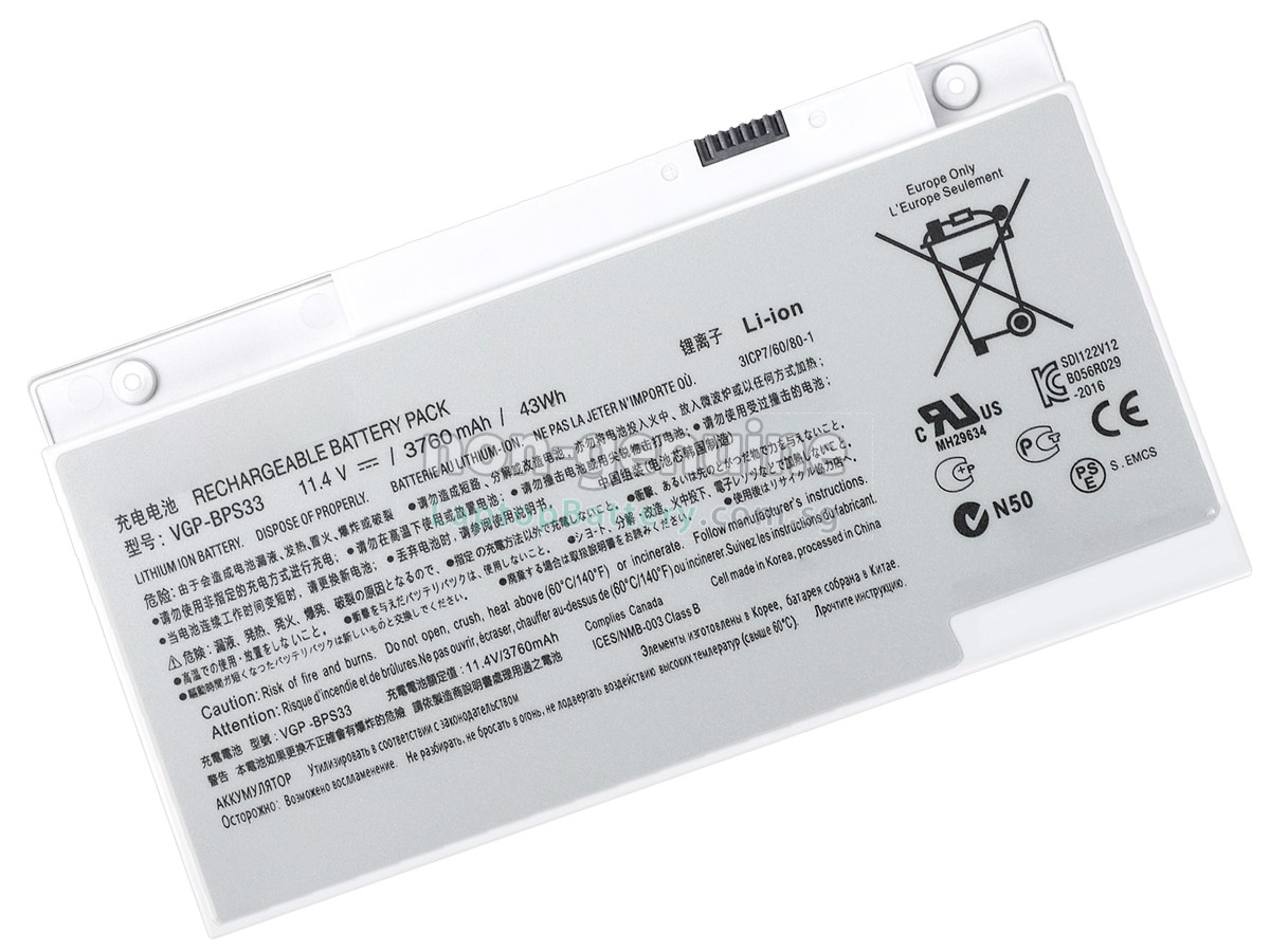 replacement Sony VGP-BPS33 battery