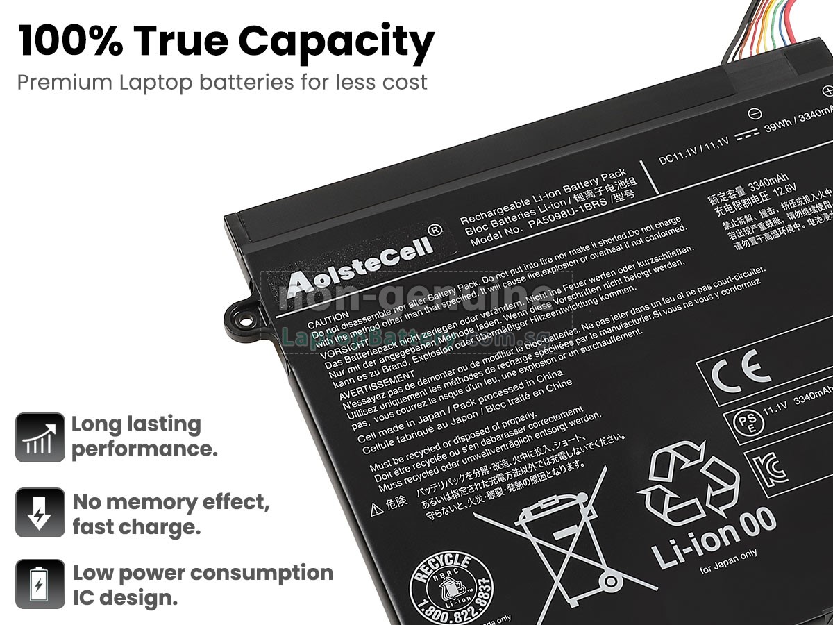 replacement Toshiba PA5098U-1BRS(3ICP6/47/57-2) battery