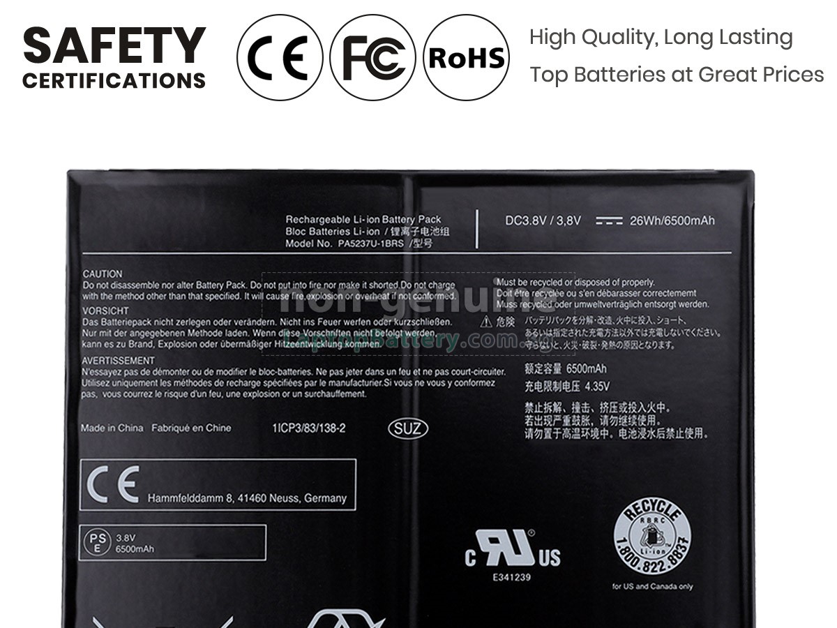 replacement Toshiba DYNAPAD WT12PE battery