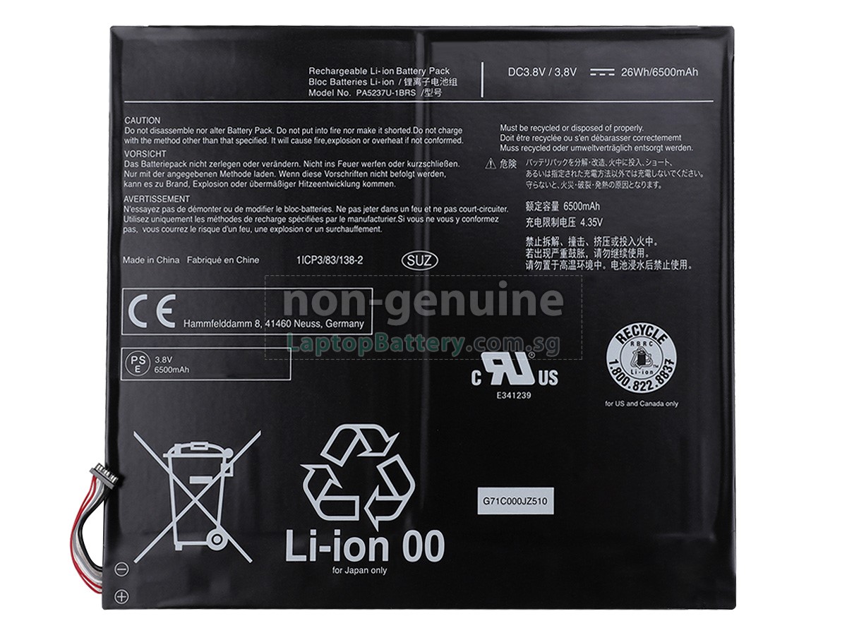 replacement Toshiba DYNAPAD WT12PE battery