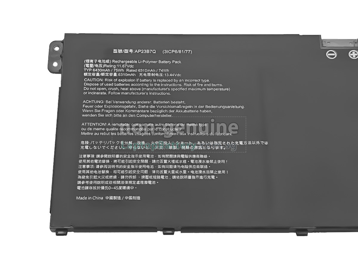 replacement Acer AP23B7Q battery