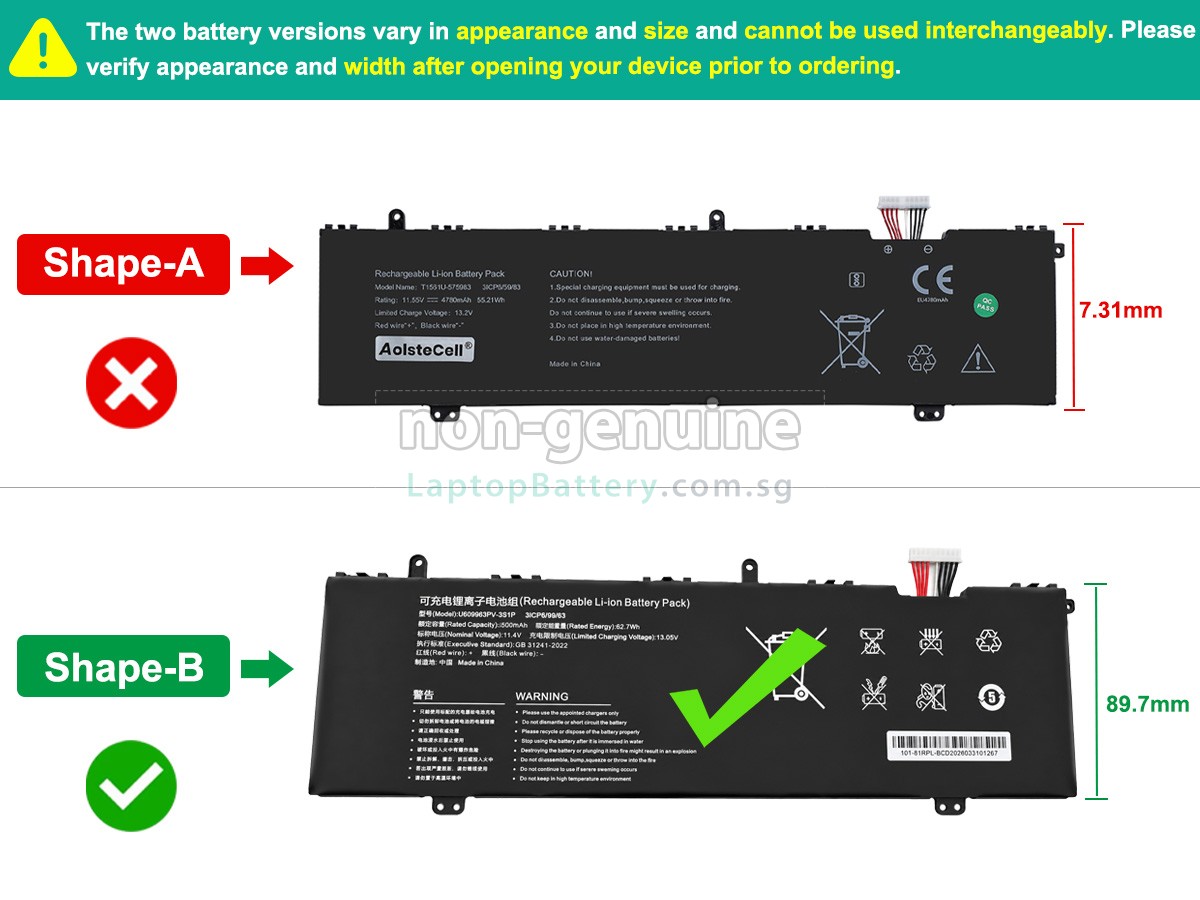 replacement Acer U609963PV-3S1P battery