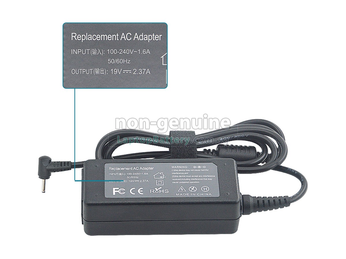 replacement Acer 45W 19V-2.37A 100-240V~1.6A 50/60HZ adapter
