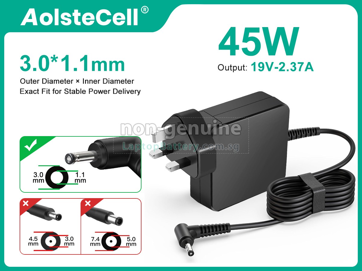 replacement Acer 45W 19V-2.37A 100-240V~1.6A 50/60HZ adapter