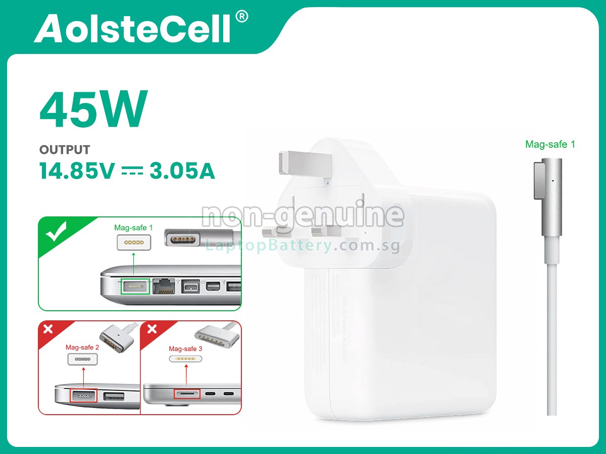 replacement Apple 45W 14.5V-3.1A MAGSAFE 1 adapter
