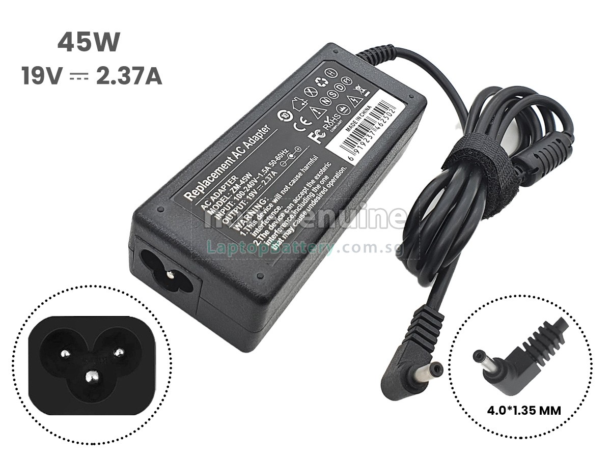 replacement Asus 19V 2.37A 45W 4.0*1.35MM adapter