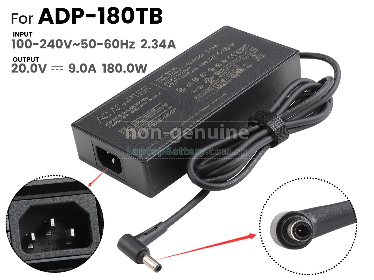 replacement Asus 20V 9A 180W 6.0*3.7MM adapter