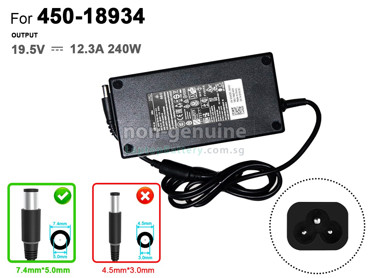 replacement Dell 240W 19.5V-12.3A 100-240V~1.2A 50/60HZ adapter