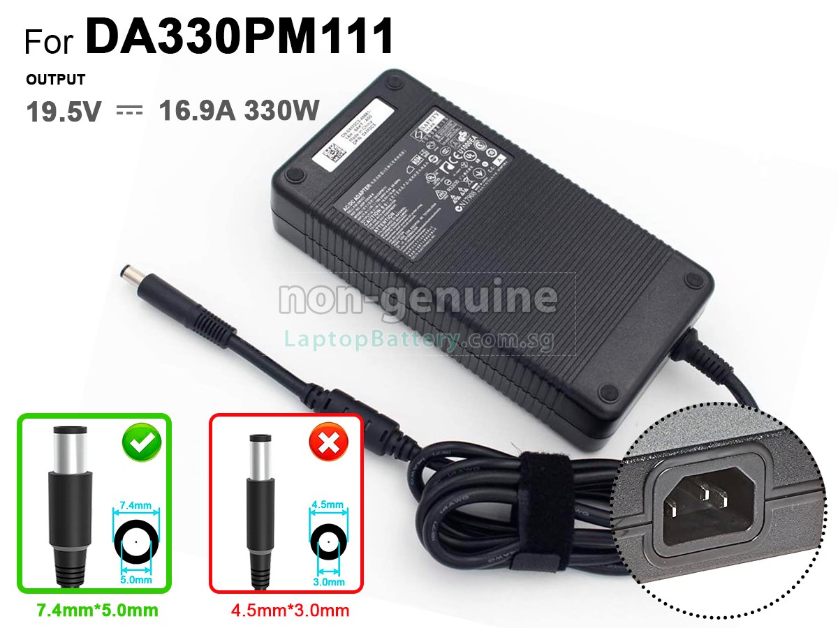 replacement Dell 330W 19.5V-16.9A 100-240V~4.4A 50/60HZ adapter