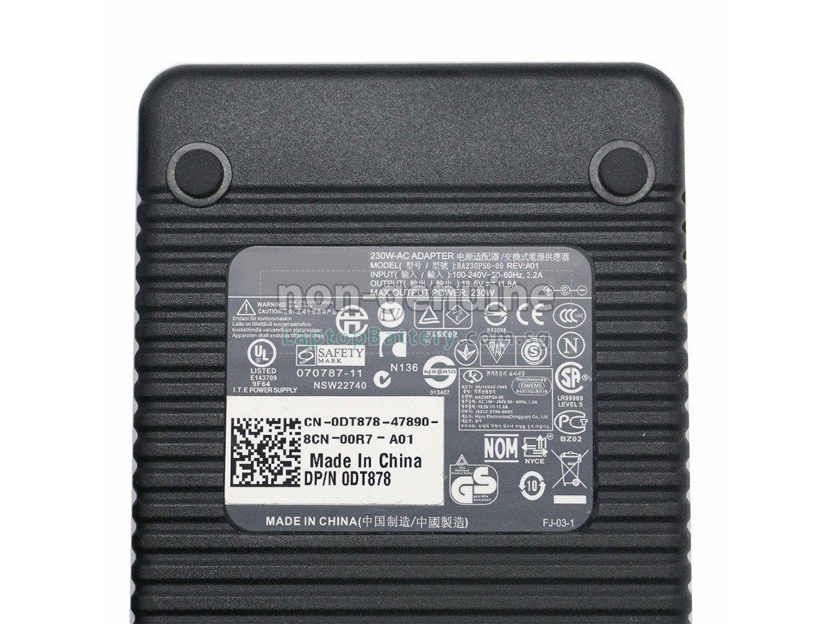 replacement Dell 230W 19.5V-11.8A 9.0*6.2MM adapter