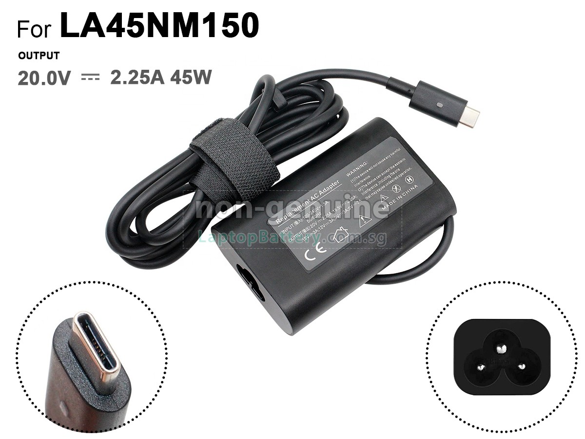 replacement Dell 20V-2.25A 45W 100-240V~1.5A 50/60HZ adapter