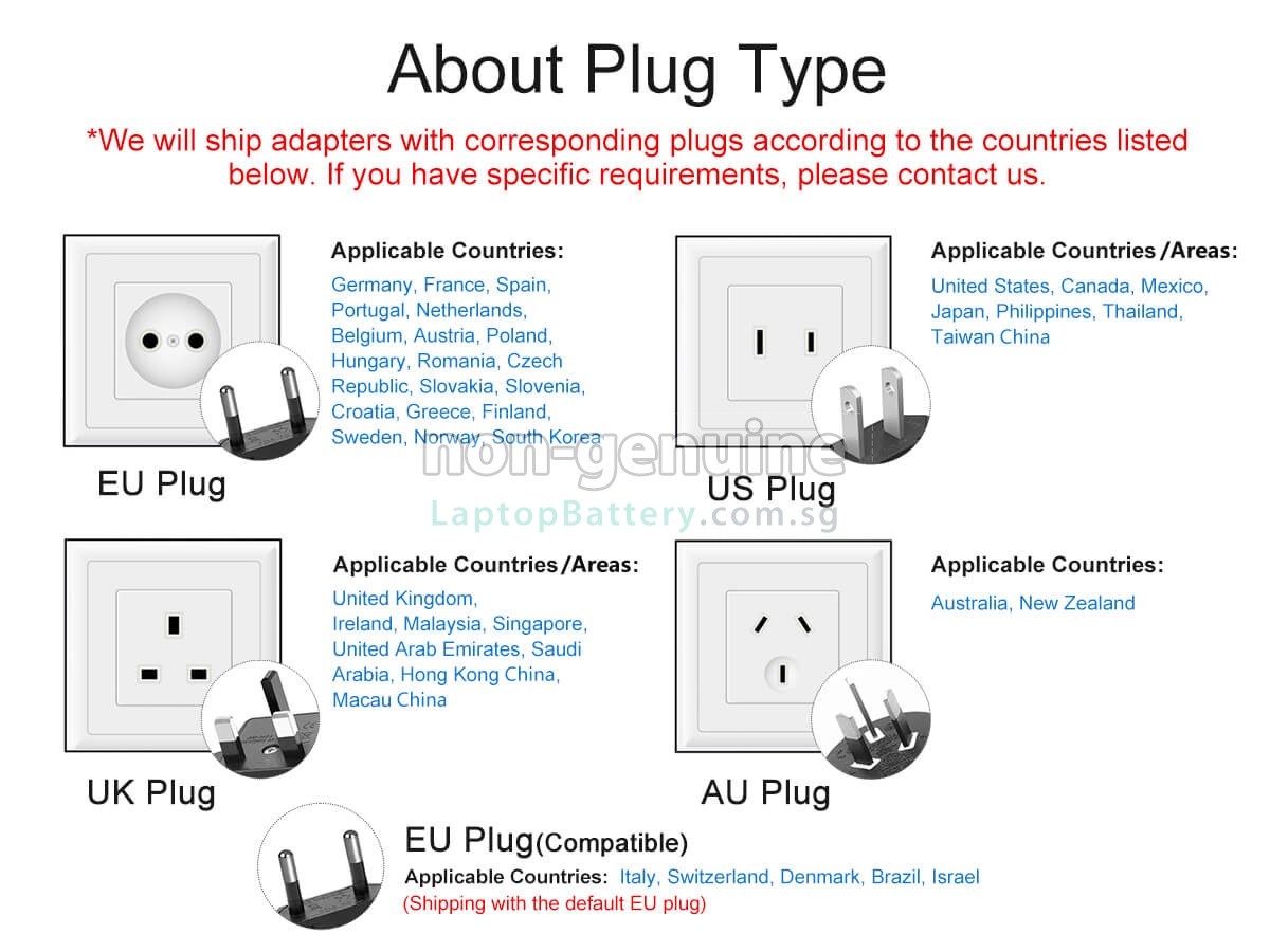 replacement Dell 19.5V2.31A 4.5*3.0 adapter