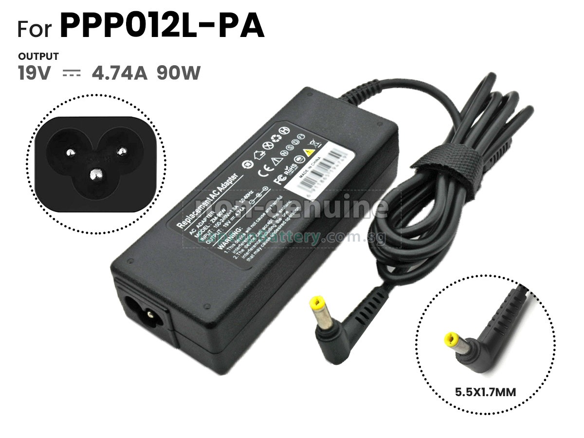 replacement HP 90W 19V-4.74A 100-240V~1.8A 50/60HZ 5.5*1.7MM adapter
